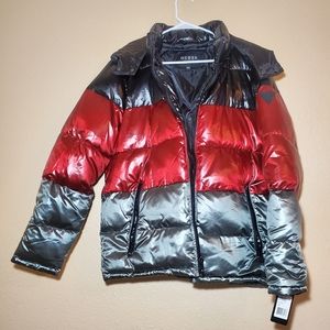 GUESS Large Men Shiny Hooded Quilted Puffer jacket